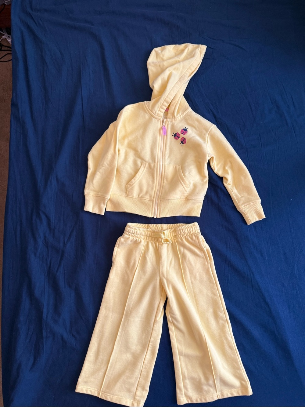Epic Threads Yellow Hoodie and Jogger Set with Ladybug Accent